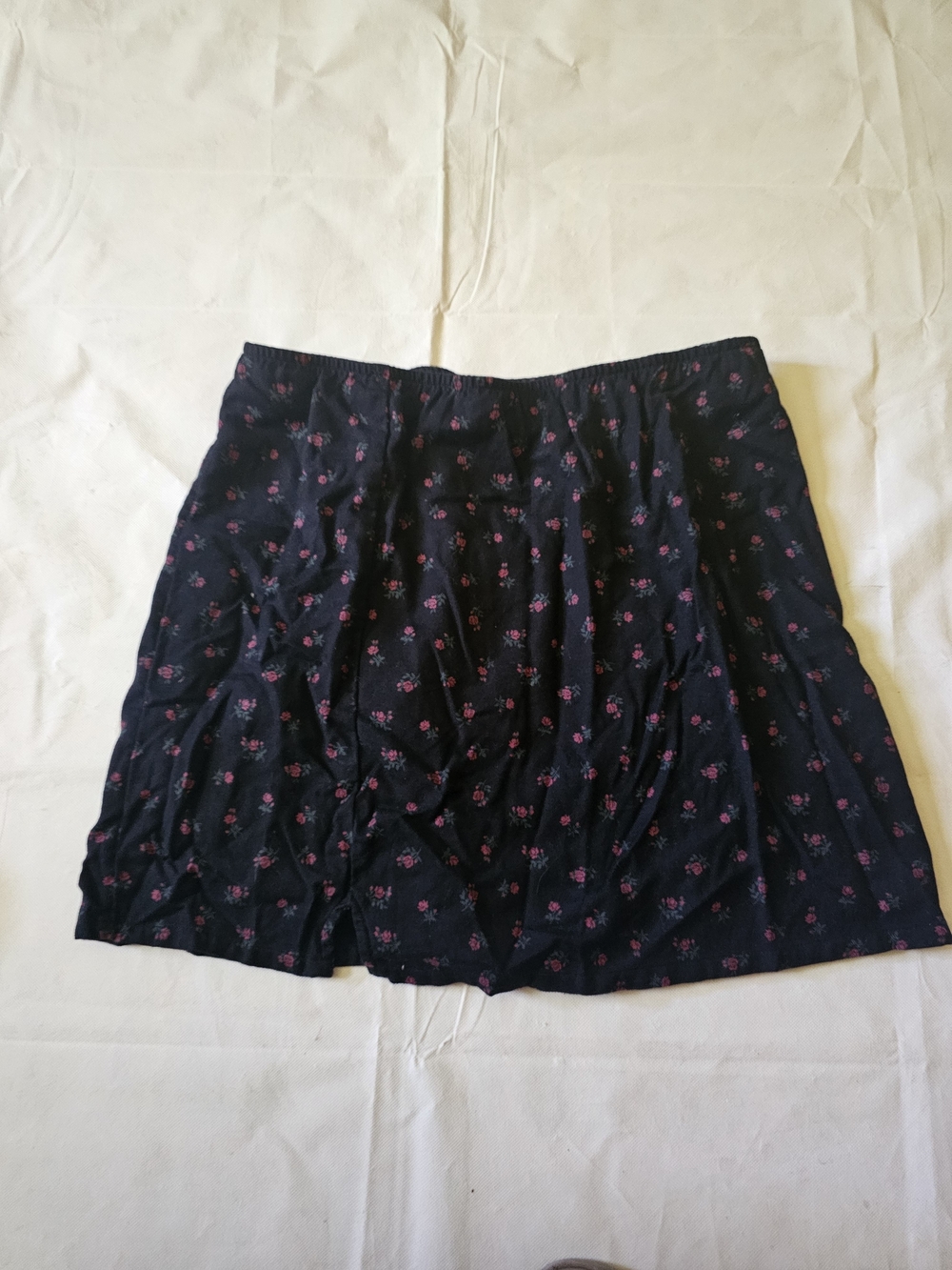 American Age Black Skirt with Pink Floral Print